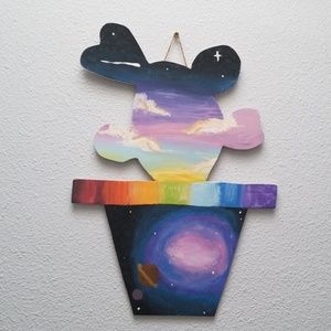 Hand painted wood decor